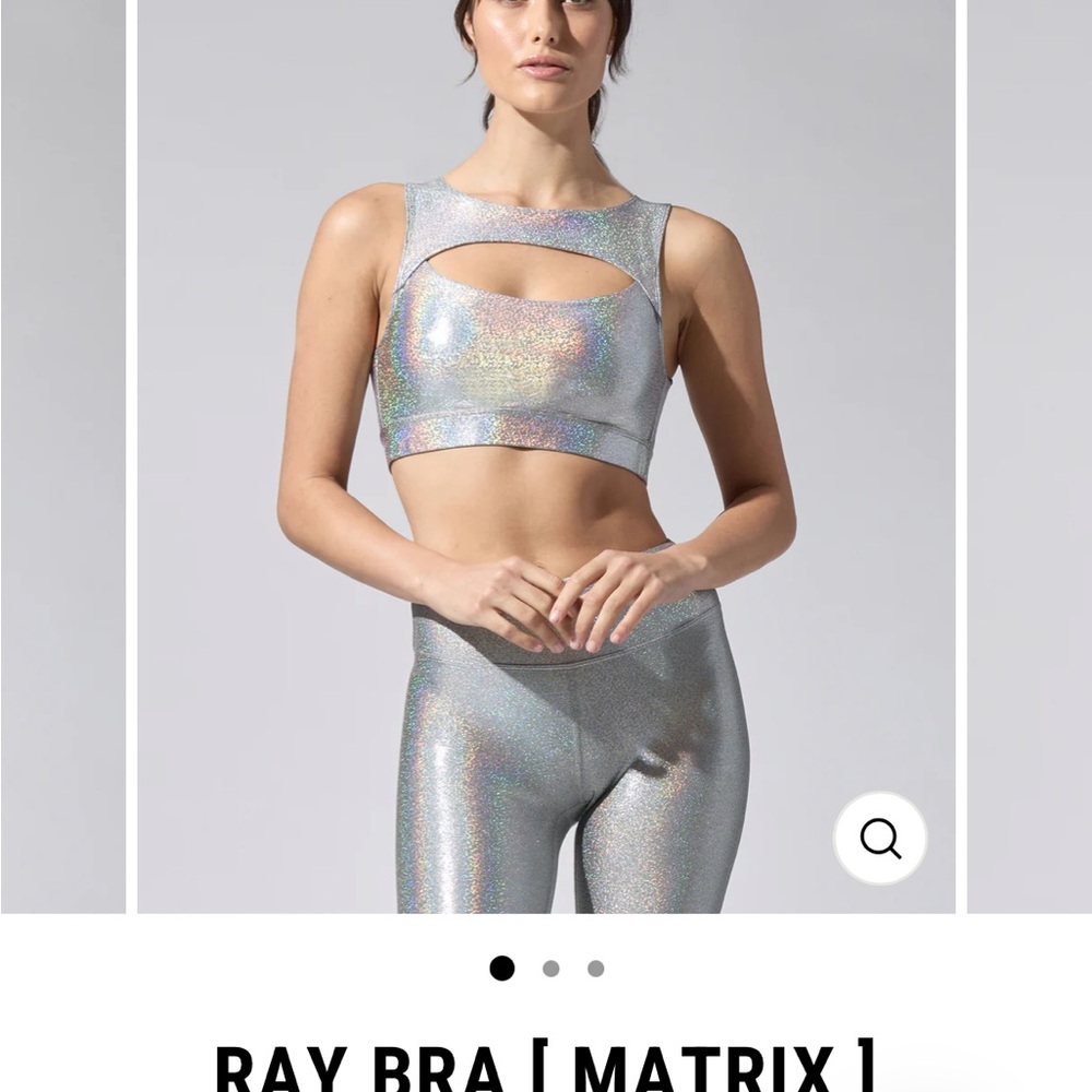 Holographic blue Sports Bra